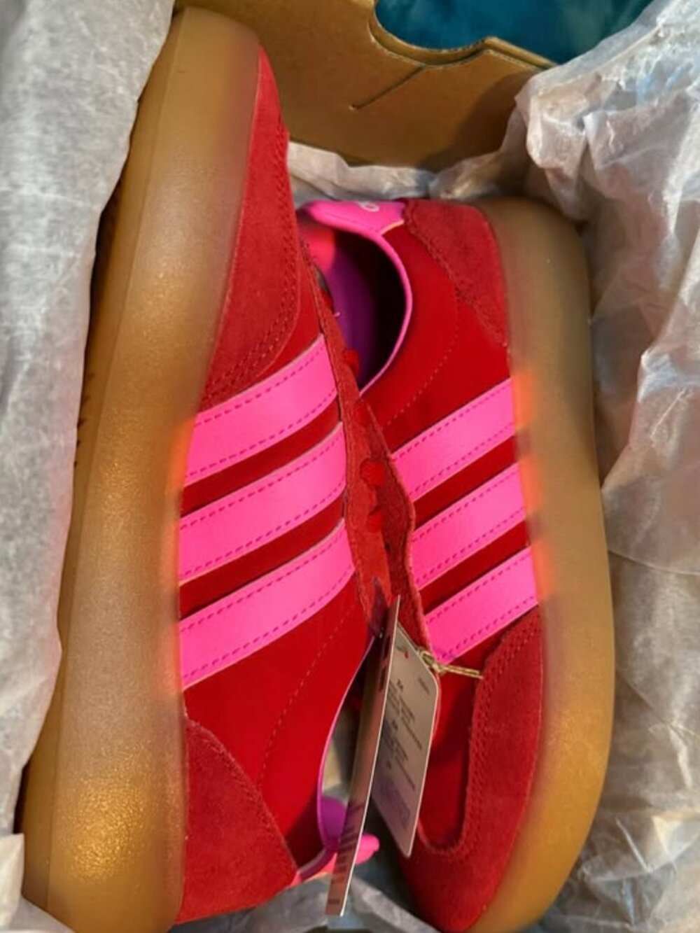 adidas Barreda Decode J Red/Pink Suede Low Top Sneaker Kids US 5 JR0759